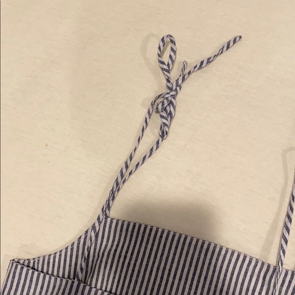 blue and white striped crop top - Picture 3 of 3